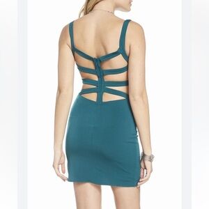 NWOT Alyce Paris Deep Green Open Cut-Out Back Cage Bodycon Dress  - Size 10